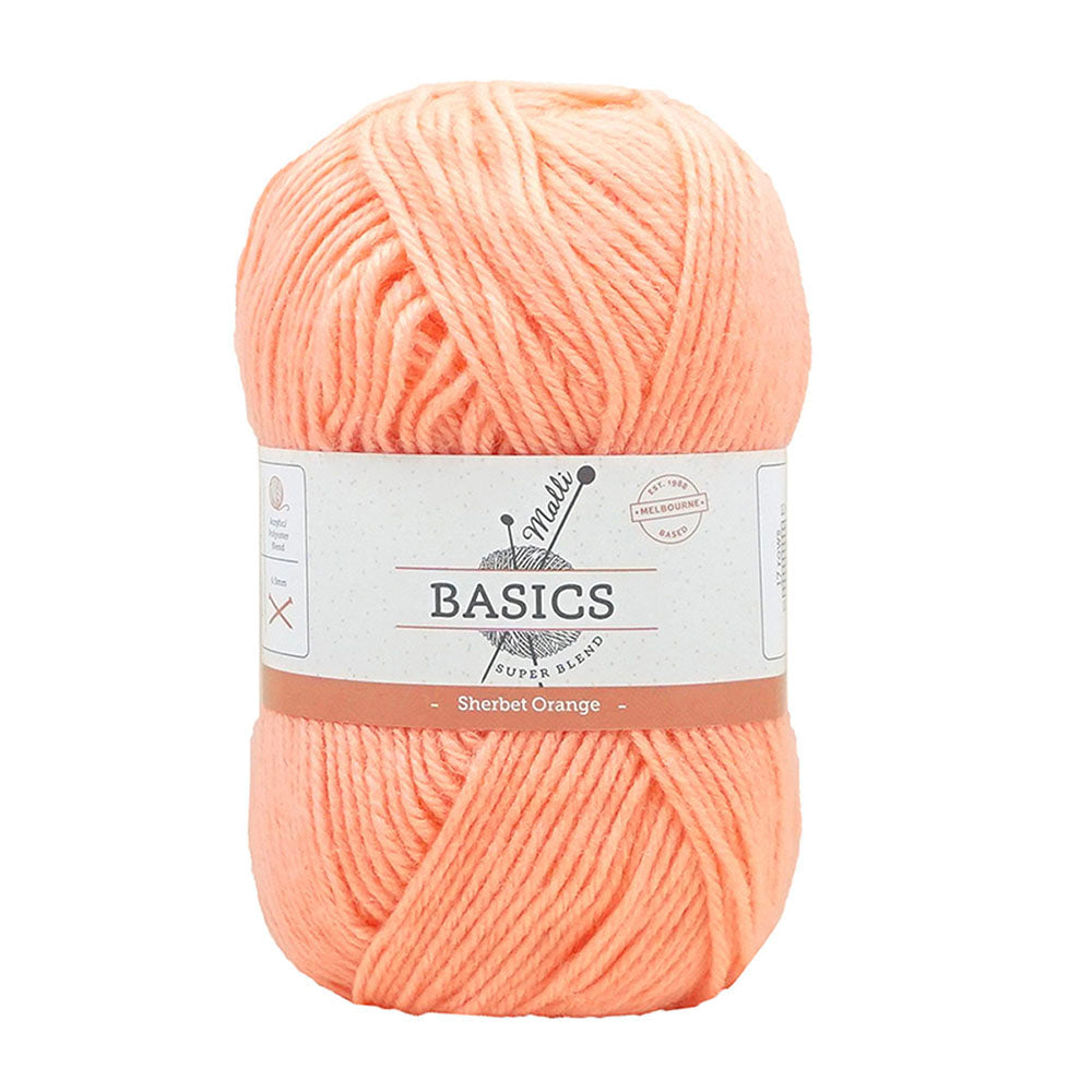 10x Malli Blend Basic 100g Acrylic/Poly Yarn Knitting Sherbet Orange