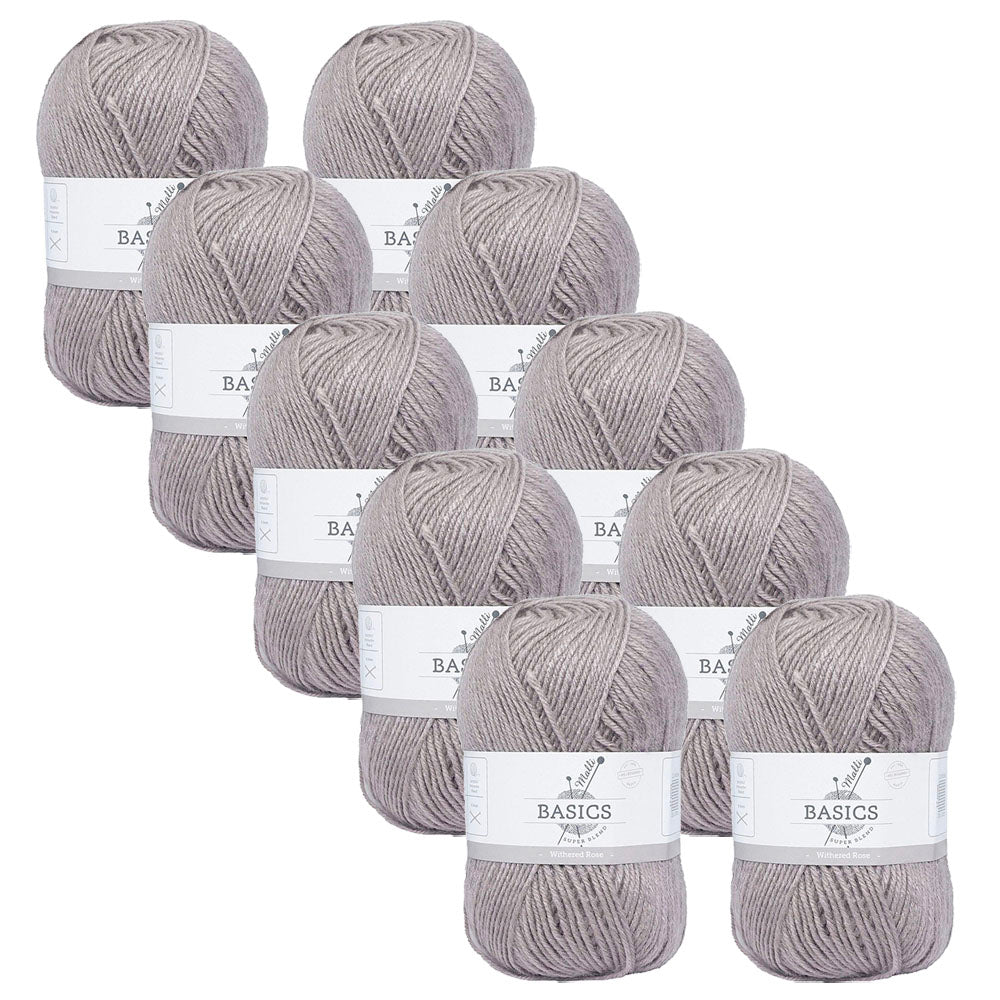 10x Malli Blend Basic 100g Acrylic/Poly Yarn Knitting Craft Withered Rose