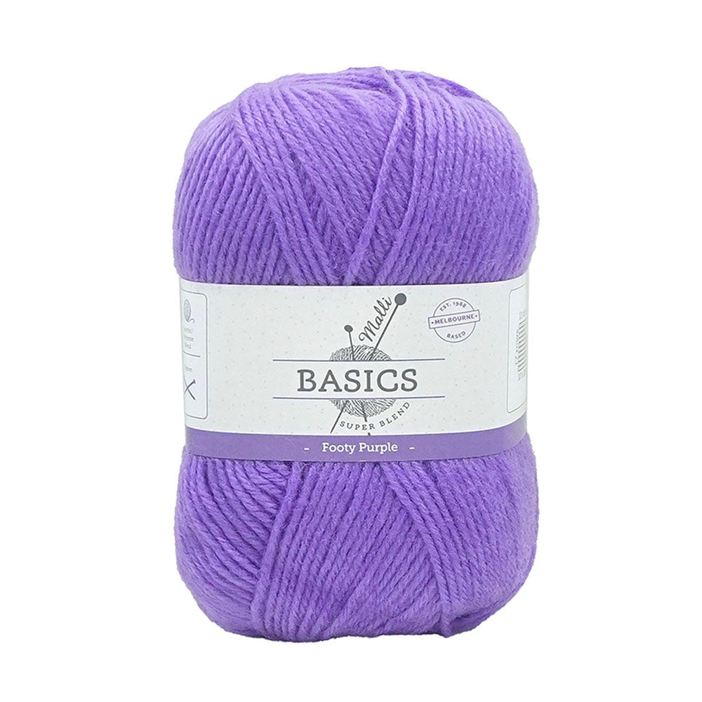 10x Malli Blend Basic 100g Acrylic/Poly Yarn Knitting Craft Footy Purple