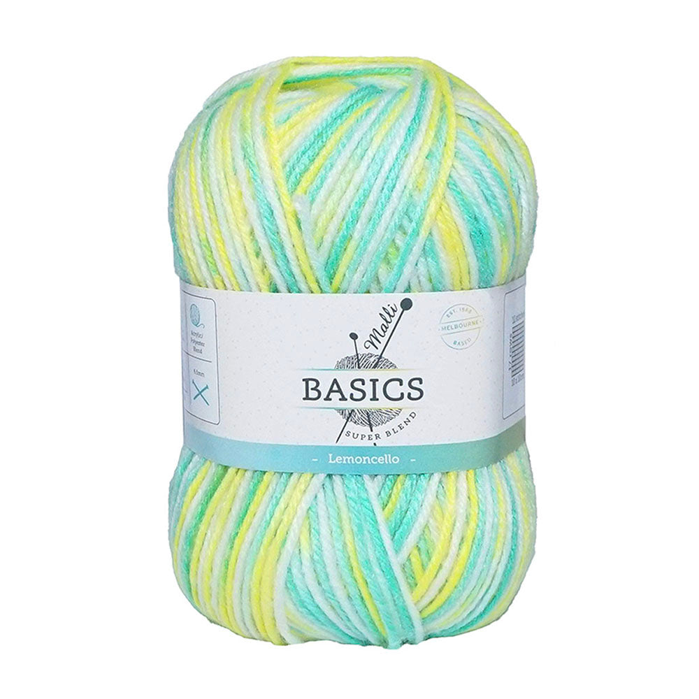 10x Malli Blend Basic Multi Colour 100g Acrylic/Poly Yarn Lemoncello