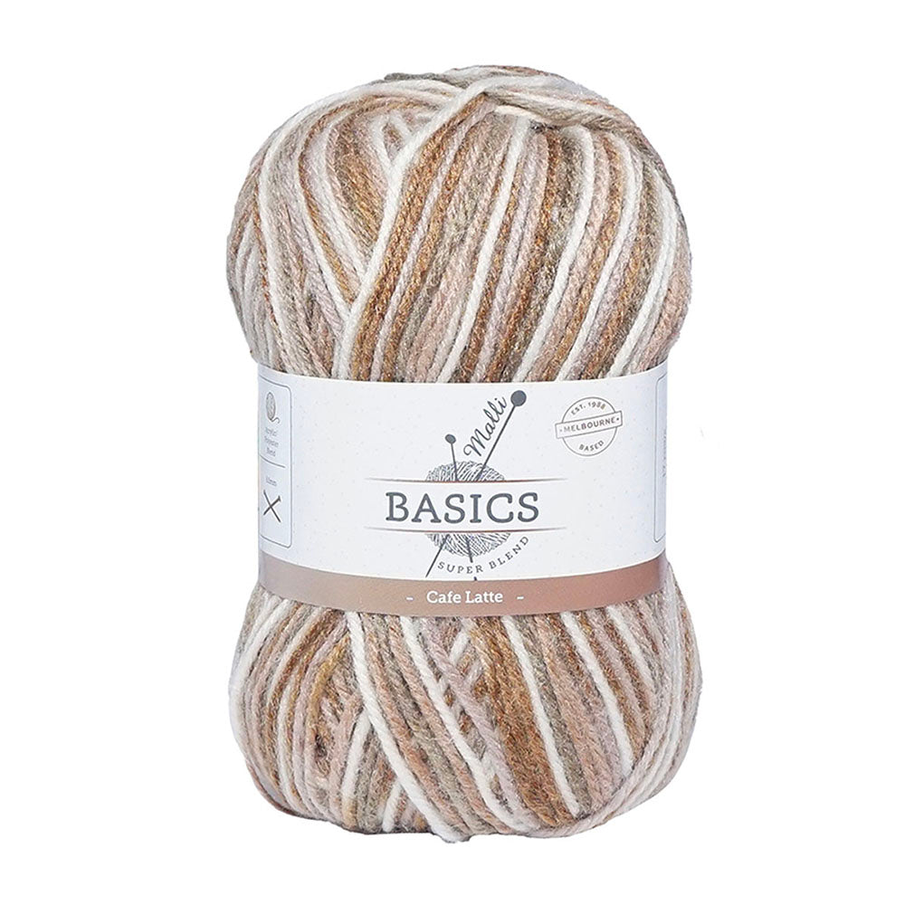 10x Malli Blend Basic Multi Colour 100g Acrylic/Poly Yarn Cafe Latte
