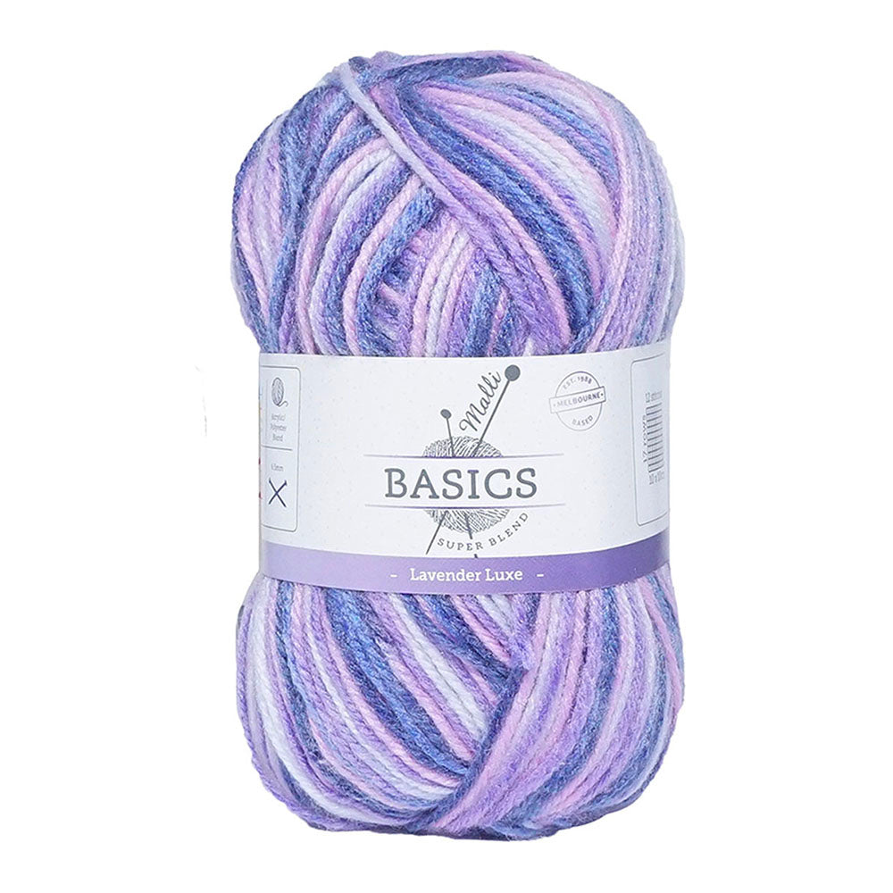 10x Malli Blend Basic Multi Colour 100g Acrylic/Poly Yarn Lavender Luxe