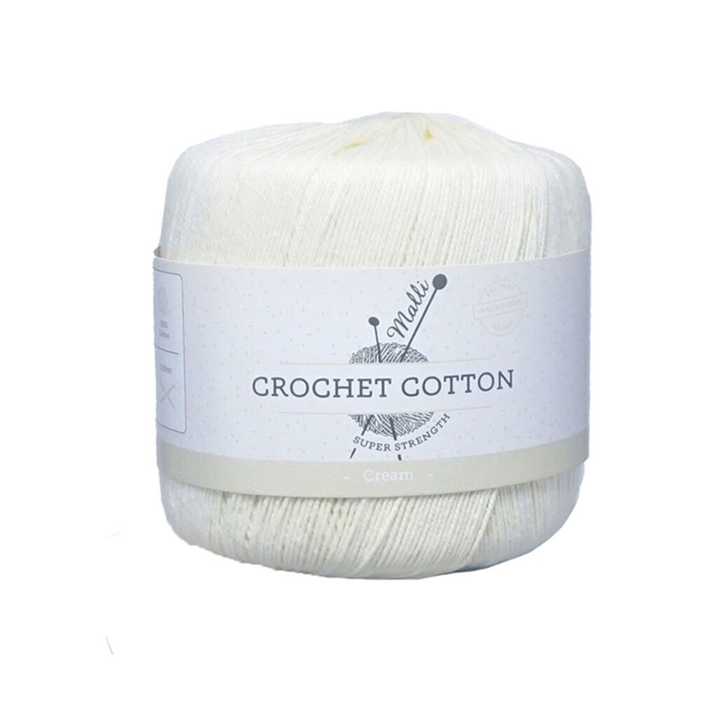 12PK Malli Super Strength 100% Cotton Crochet Knitting Yarn 3ply 50g Cream