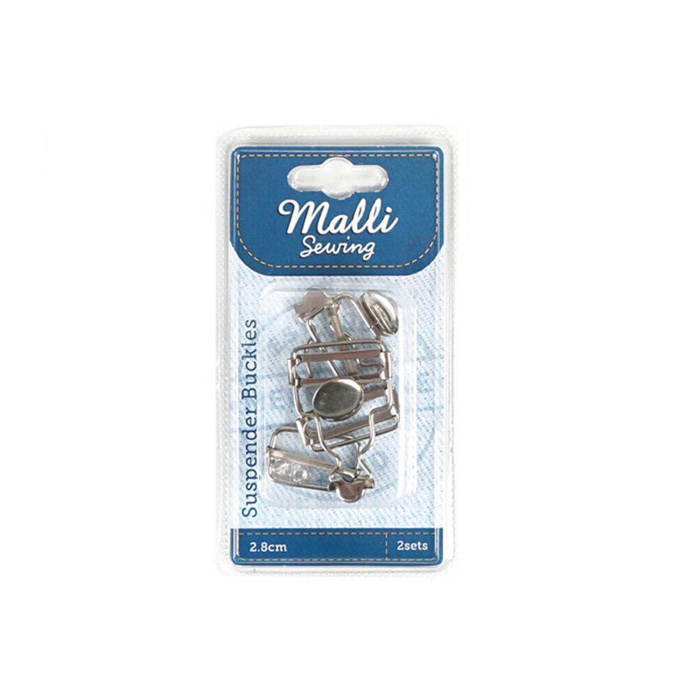6x 2pc Malli Sewing Metal Suspender Buckles 2.8cm - Assorted