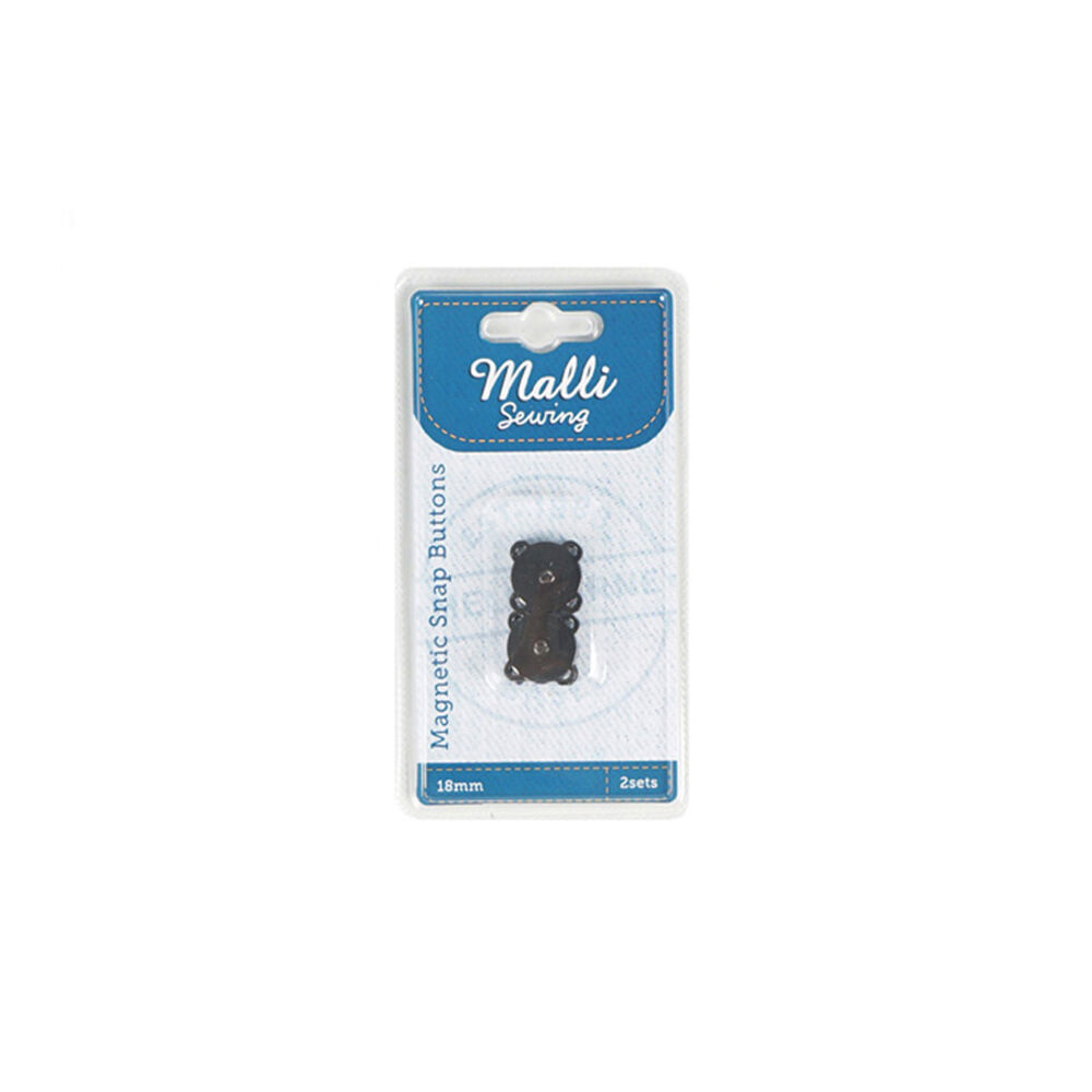 6PK Malli Sewing Sew On Magnetic Metal Snap Buttons 18mm - Assorted