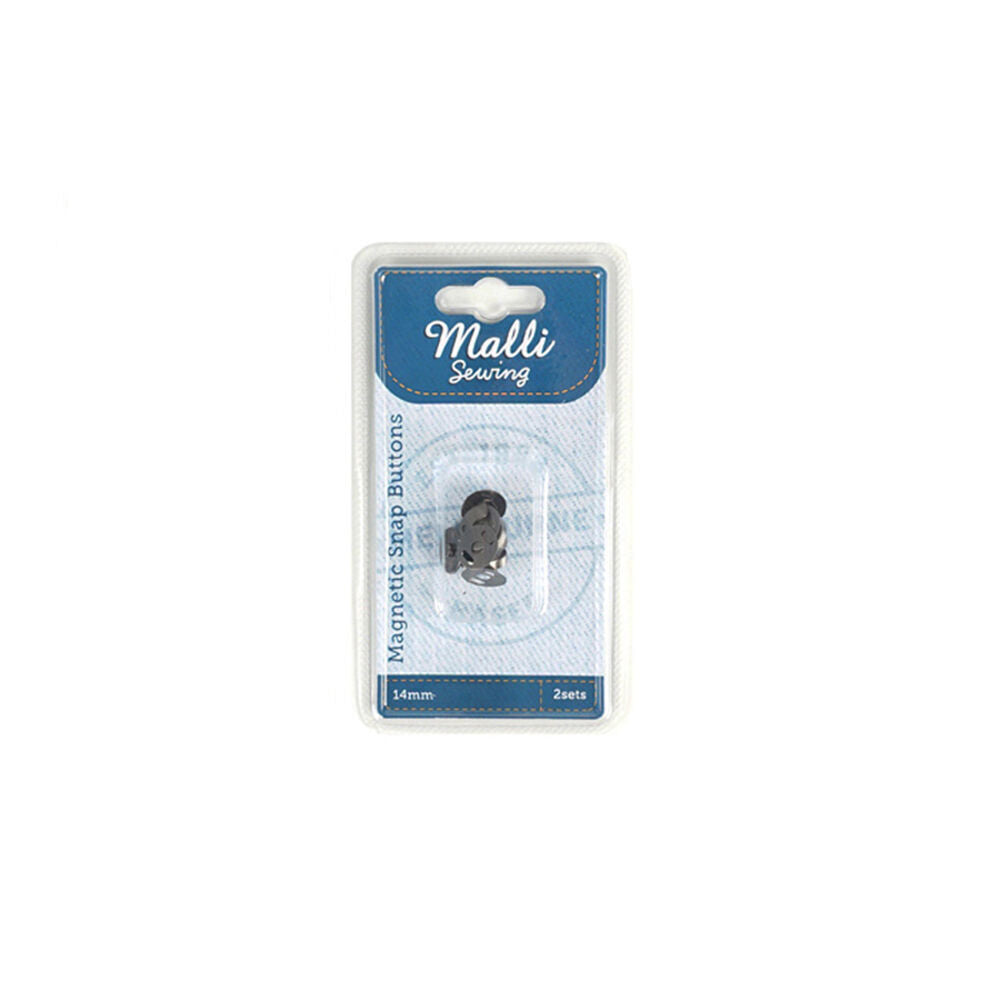 12PK Malli Sewing No Sew Magnetic Metal Snap Buttons 14mm - Assorted