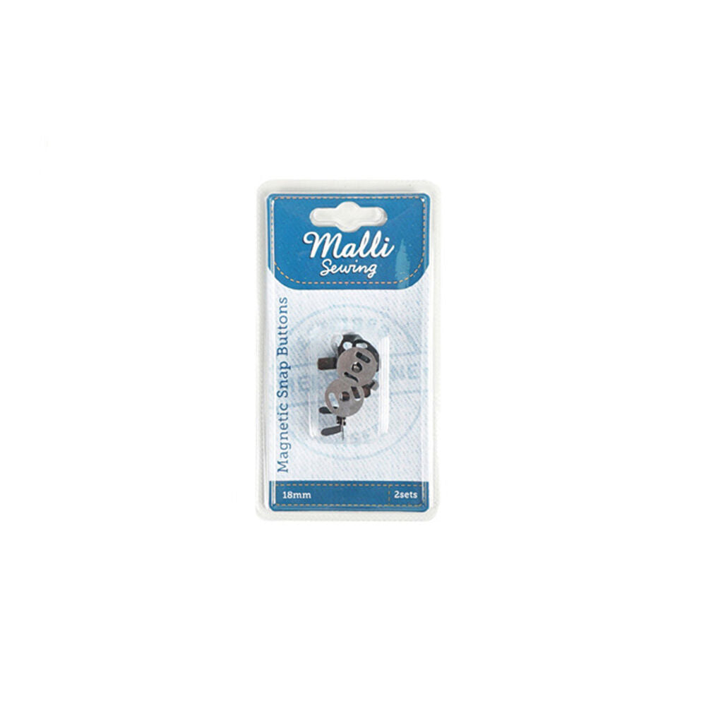 12PK Malli Sewing No Sew Magnetic Metal Snap Buttons 18mm - Assorted
