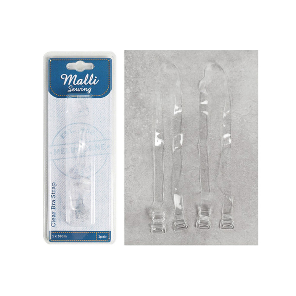 6PK Malli Sewing 1-Pair Adjustable Plastic Clear Bra Straps 121x38cm