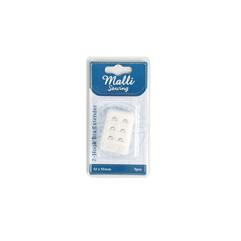 12x 3pc Malli 2-Hook  Adjustable Bra Extender 1232x55mm Assorted