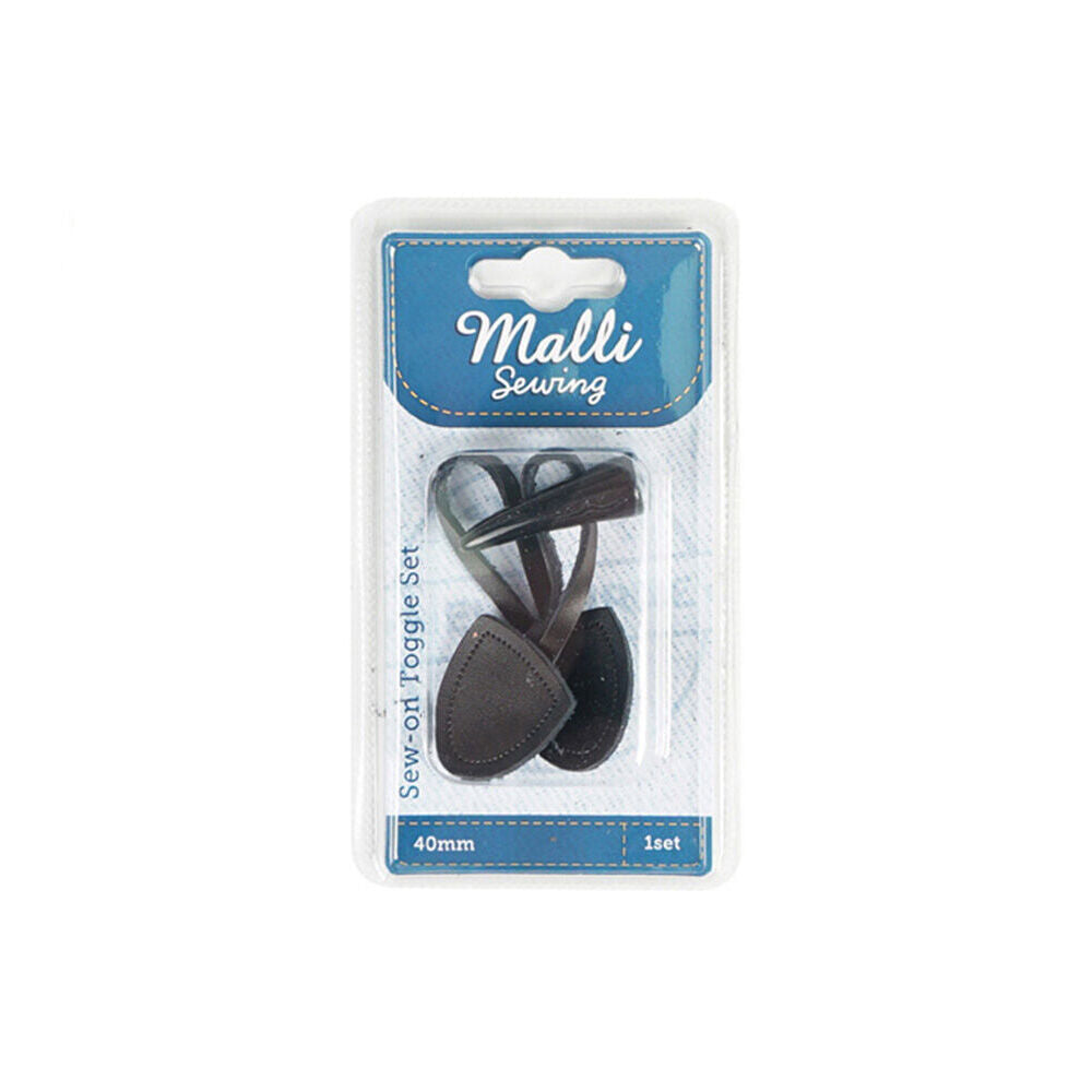 6PK Malli Sew-On Toggle Fastener Fabric Fastener 1-Set 40mm - Assorted