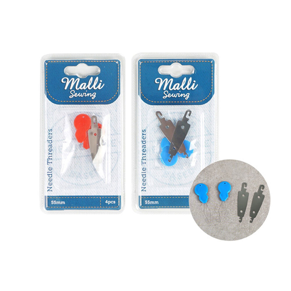 12x 4pc Malli Sewing Metal Needle Threaders 55cm - Assorted