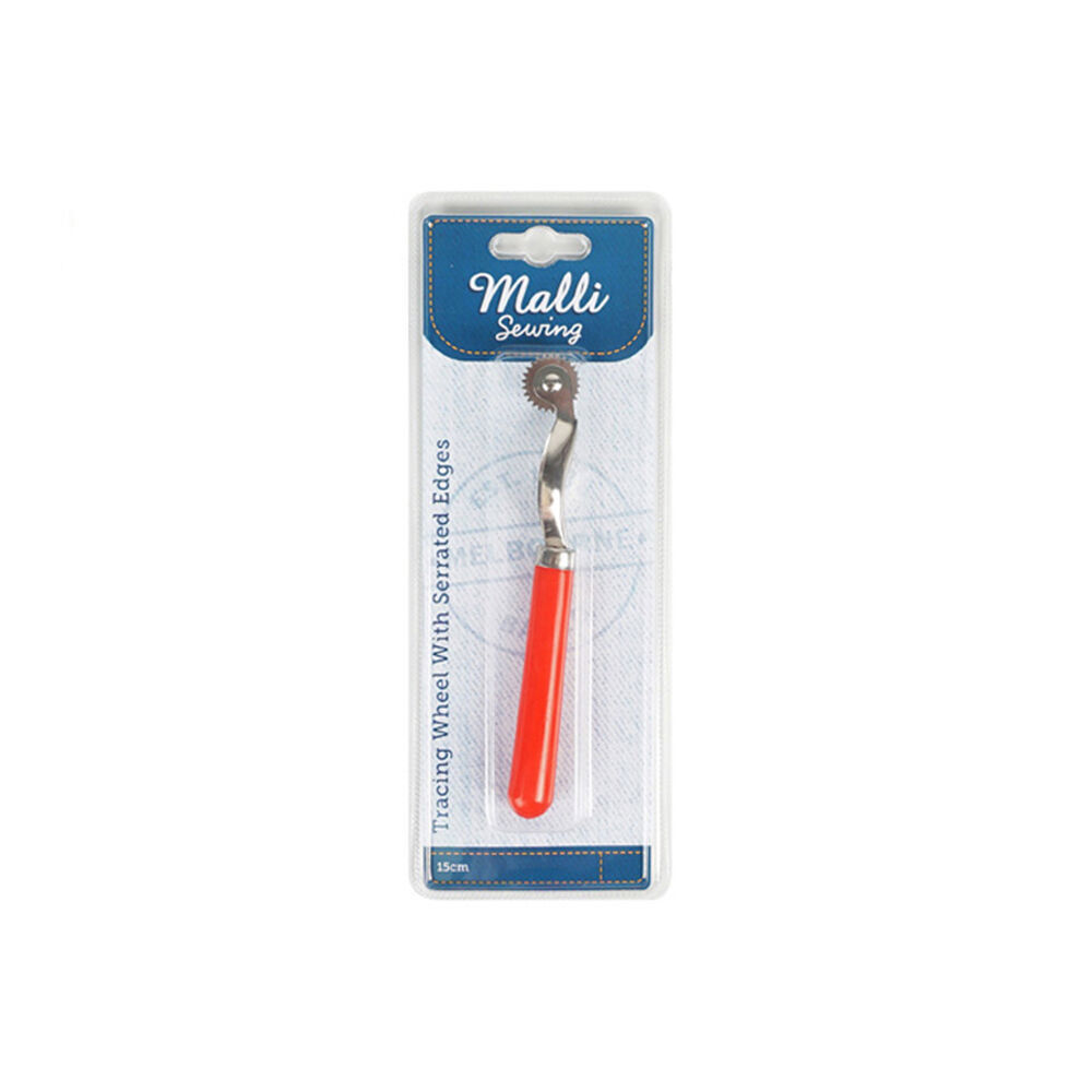 6PK Malli Sewing Metal Serrated Edge Tracing Wheel 15cm - Assorted