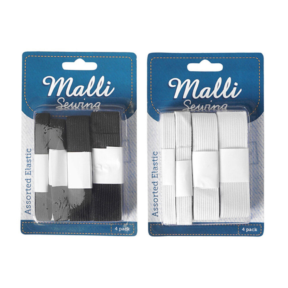 6x 4pc Malli Sewing Elastic Flexible Sewing Bands - Assorted Sizes