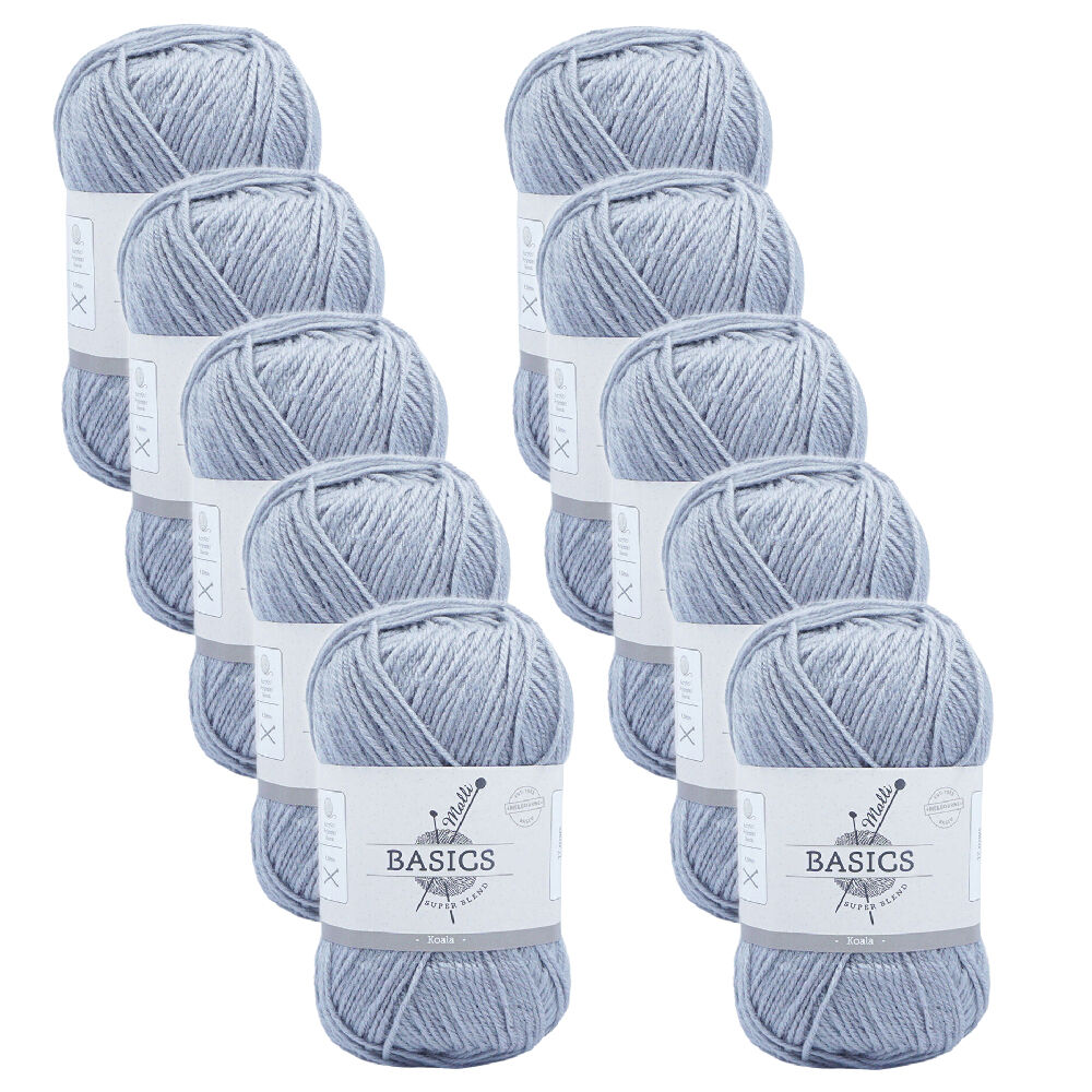 10PK Malli Super Blend Basic Crochet Knitting Yarn 8ply 100g 16x9cm Koala