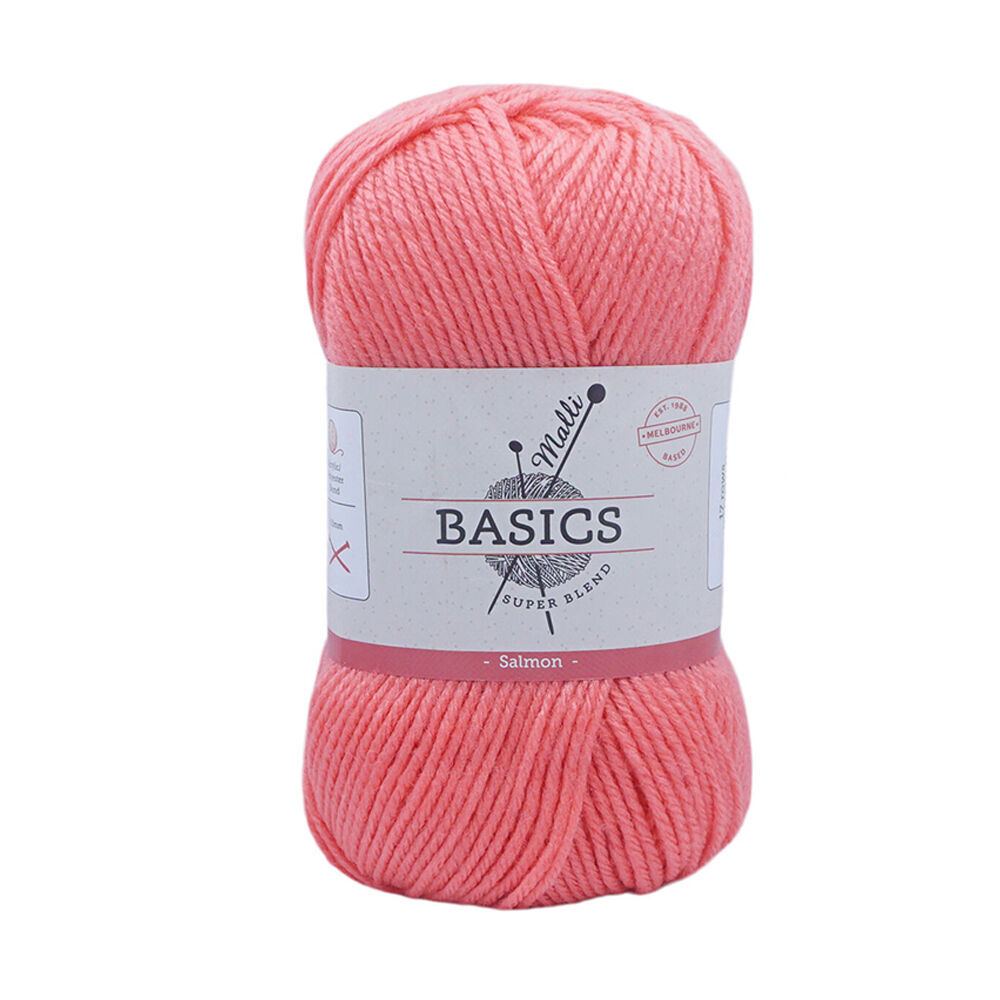 10PK Malli Super Blend Basic Crochet Knitting Yarn 8ply 100g 16x9cm Salmon