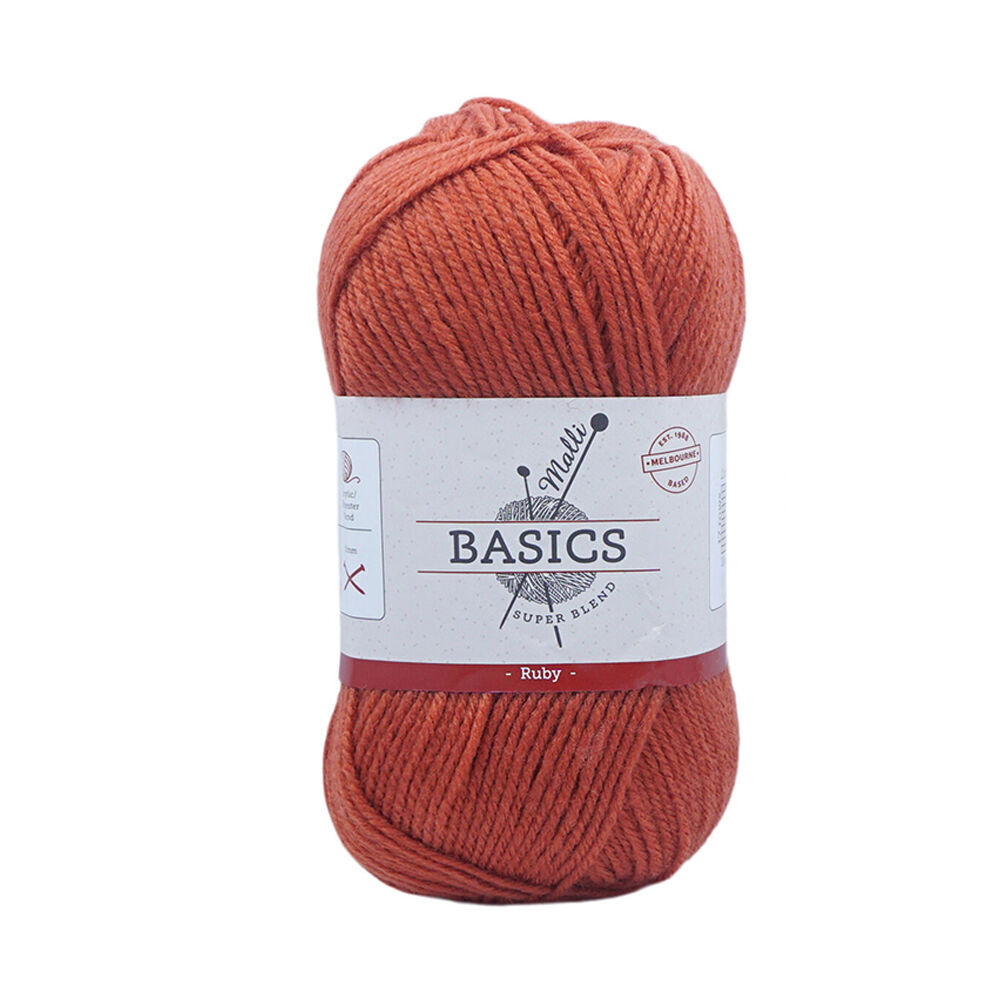 10PK Malli Super Blend Basic Crochet Knitting Yarn 8ply 100g 16x9cm Ruby