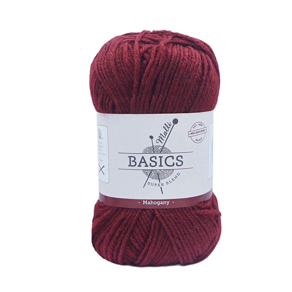 10PK Malli Super Blend Basic Crochet Knitting Yarn 8ply 100g 16x9cm Mahogany