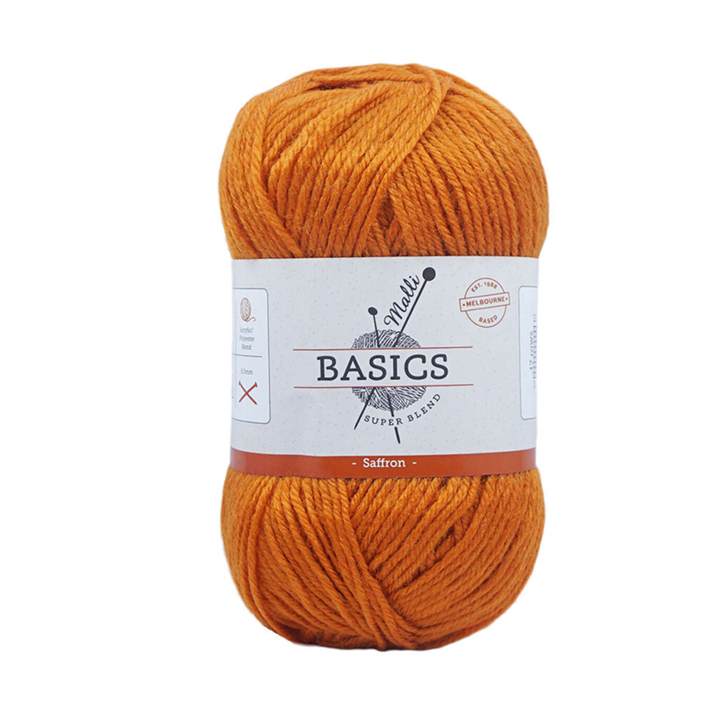 10PK Malli Super Blend Basic Crochet Knitting Yarn 8ply 100g 16x9cm Safron