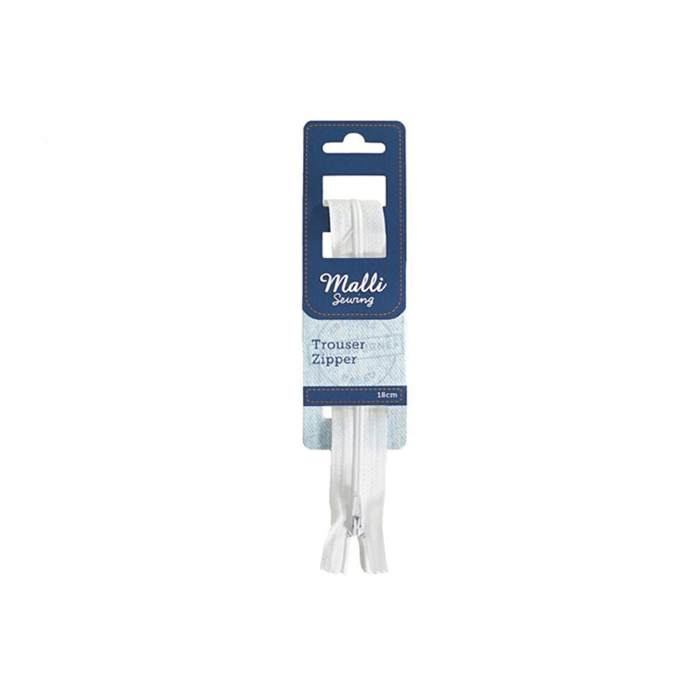 6PK Malli Sewing Nylon Trouser Replacement Zipper 18cm - Assorted