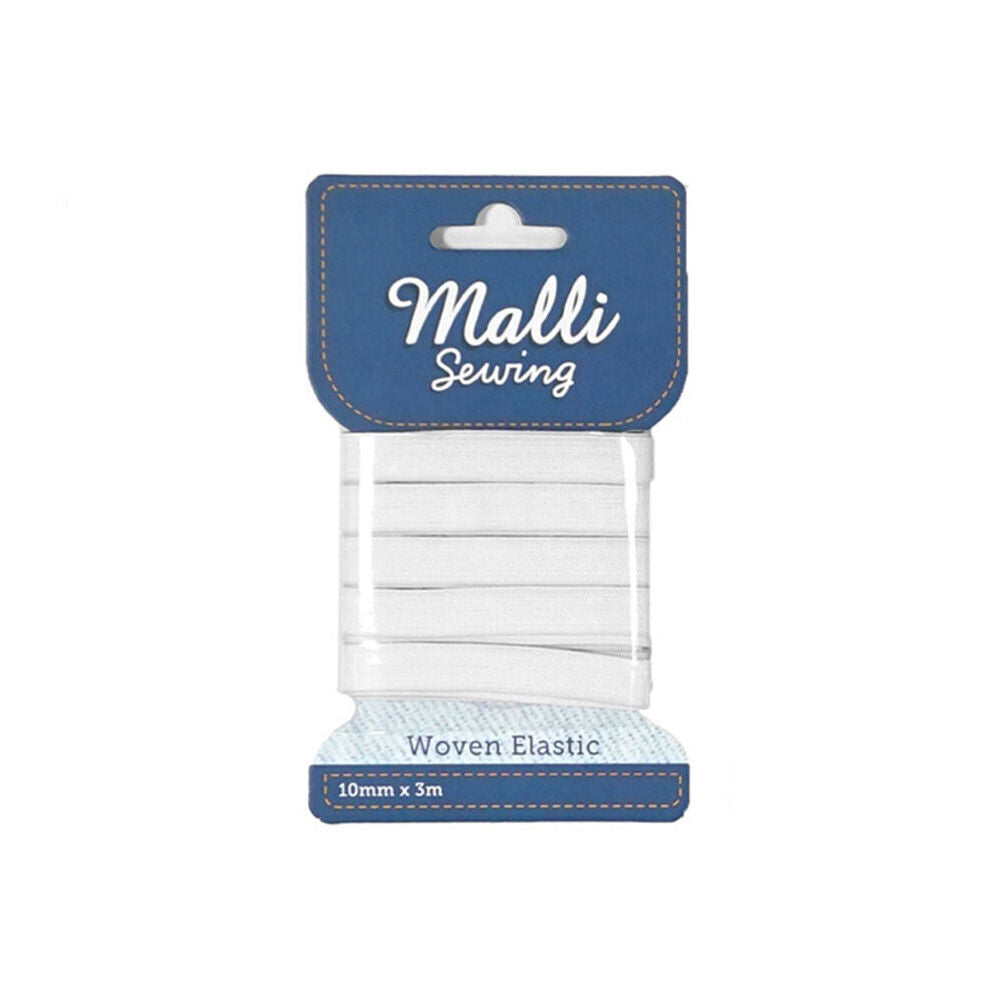 12PK Malli Sewing Soft Elastic Band Cord 10mm x 3M - Assorted