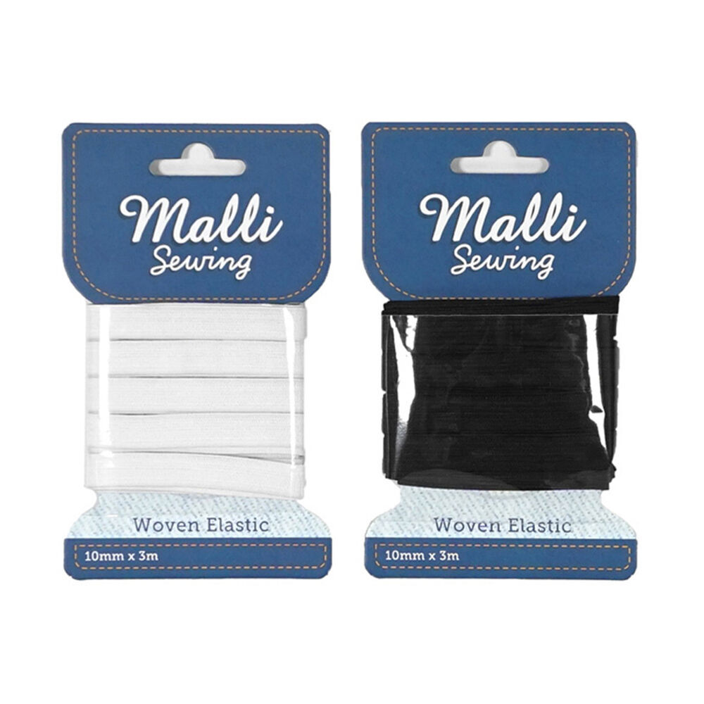 6PK Malli Sewing Soft Elastic Band Cord 10mm x 3M - Assorted