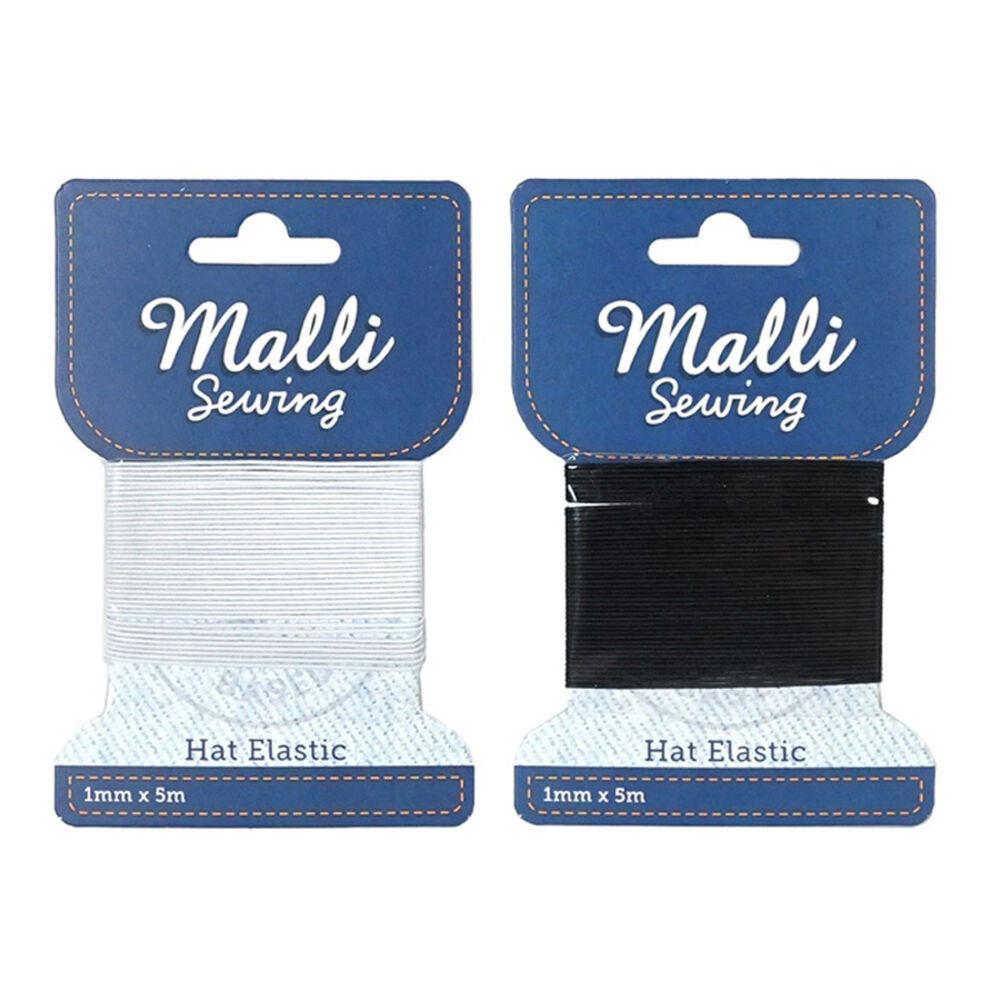 12PK Malli Sewing Round Hat Polyester/Latex Elastic Cord/String 1mm x 5M Asstd