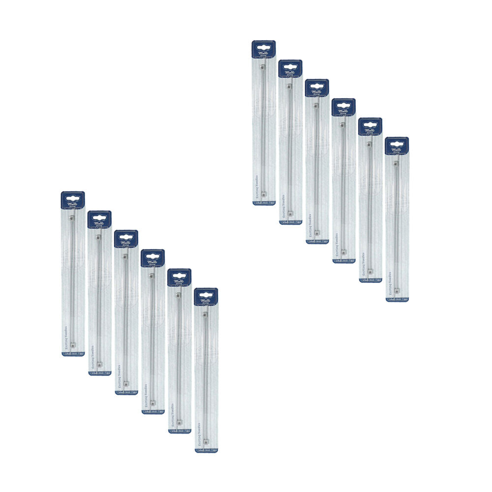 12PK Malli Aluminium/Plastic Knitting Needles 2.5mmx35cm - Grey