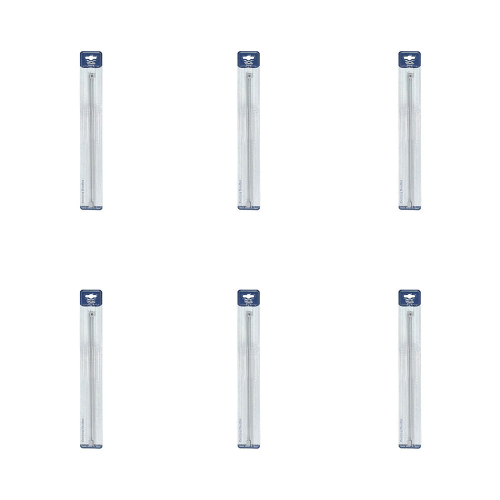 6PK Malli Aluminium/Plastic Knitting Needles 3mmx35cm - Grey