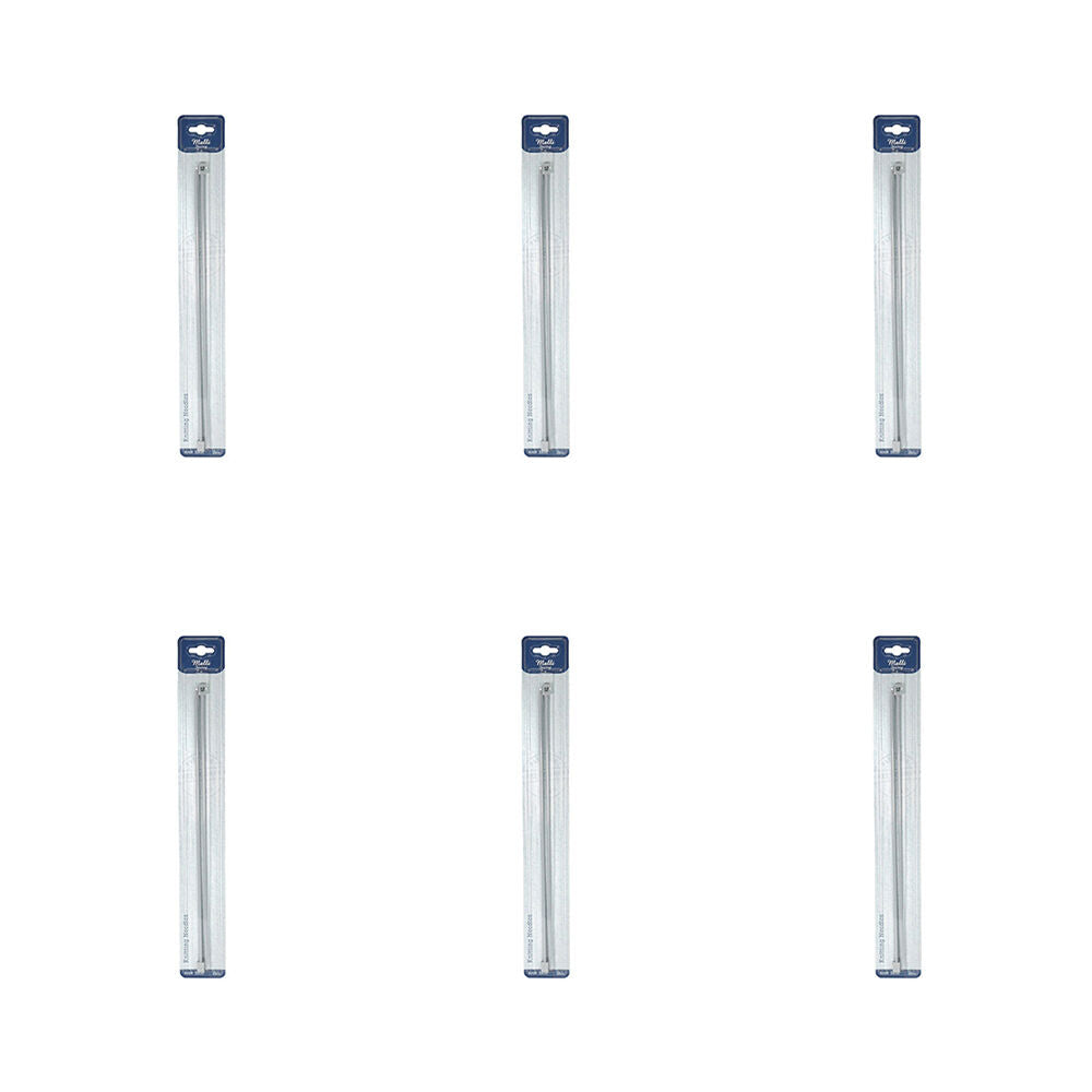 6PK Malli Aluminium/Plastic Knitting Needles 4mmx35cm - Grey