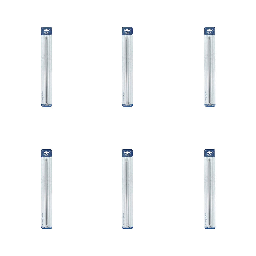 6PK Malli Aluminium/Plastic Knitting Needles 5mmx35cm - Grey