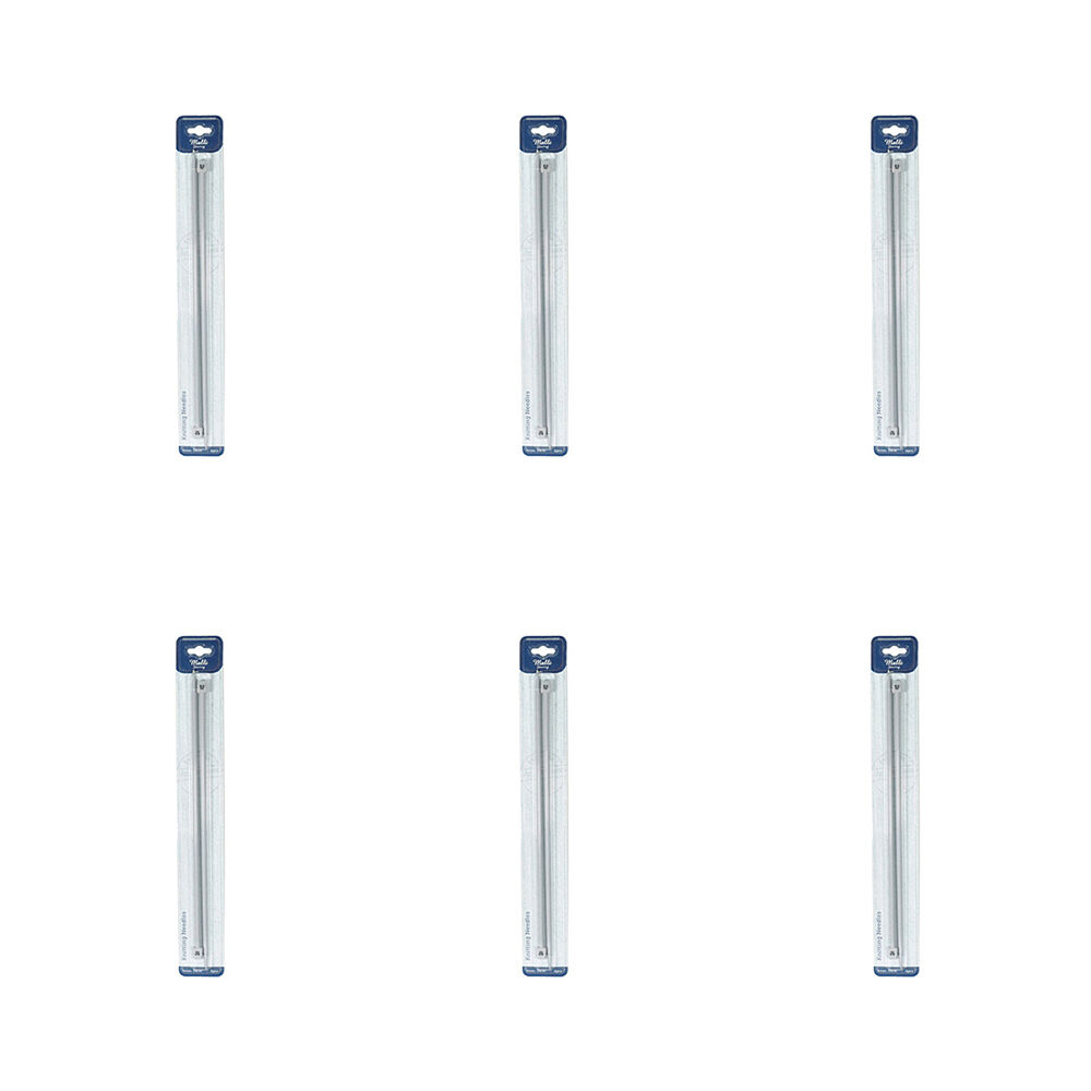 6PK Malli Aluminium/Plastic Knitting Needles 6mmx35cm - Grey