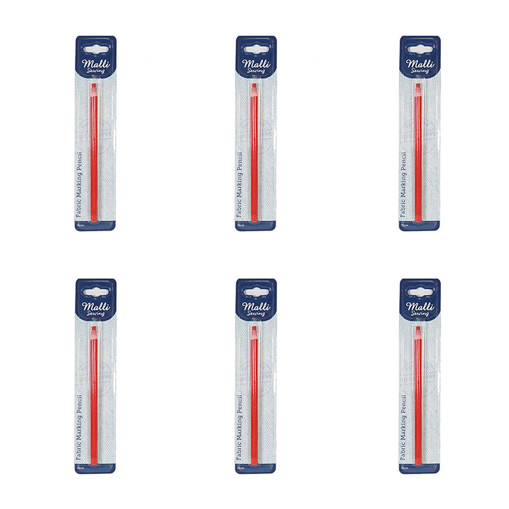 6PK Malli Sewing Fabric Marking Pencil Fabric Marking Tool 17cm - Assorted