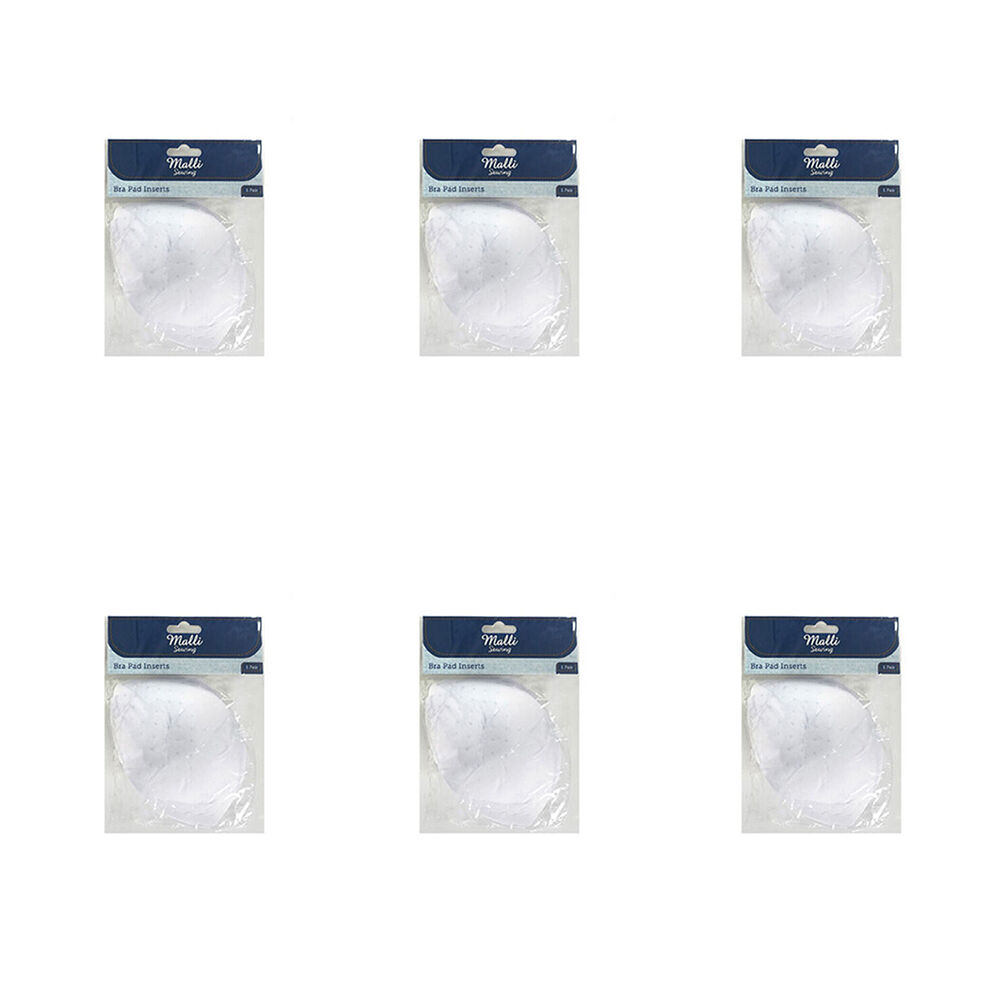 6PK Malli Sewing Sponge Bra Pad Inserts Semi Round - Assorted