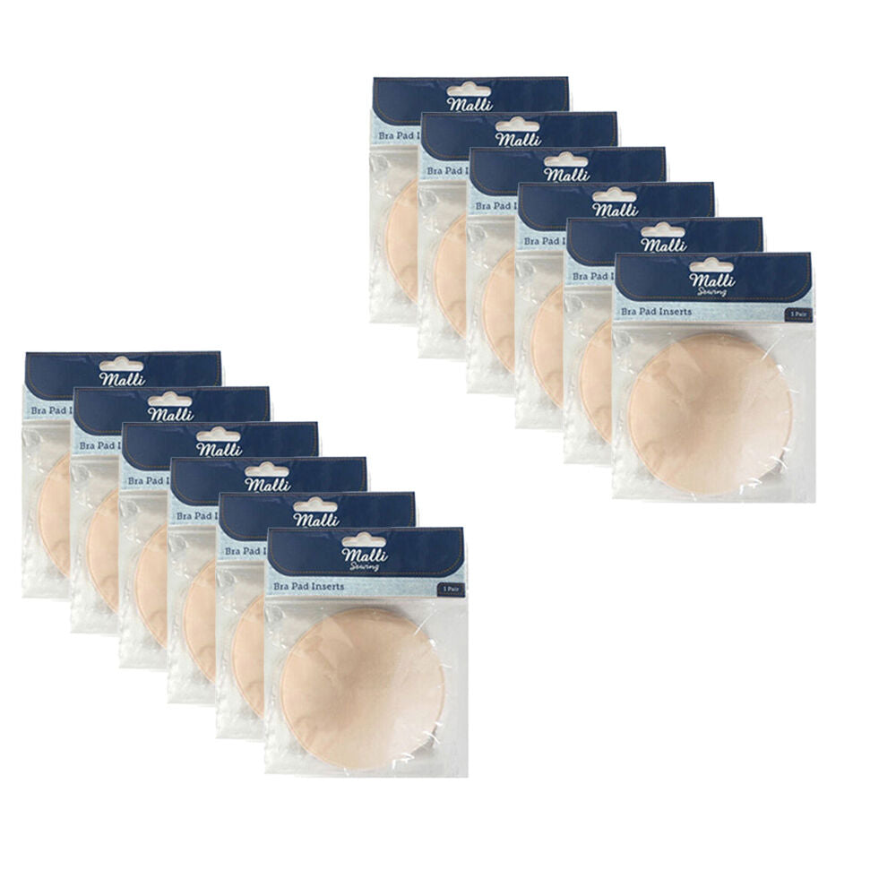 12PK Malli Sewing Sponge DIY Bra Pad/Padding Cup Inserts Round - Assorted