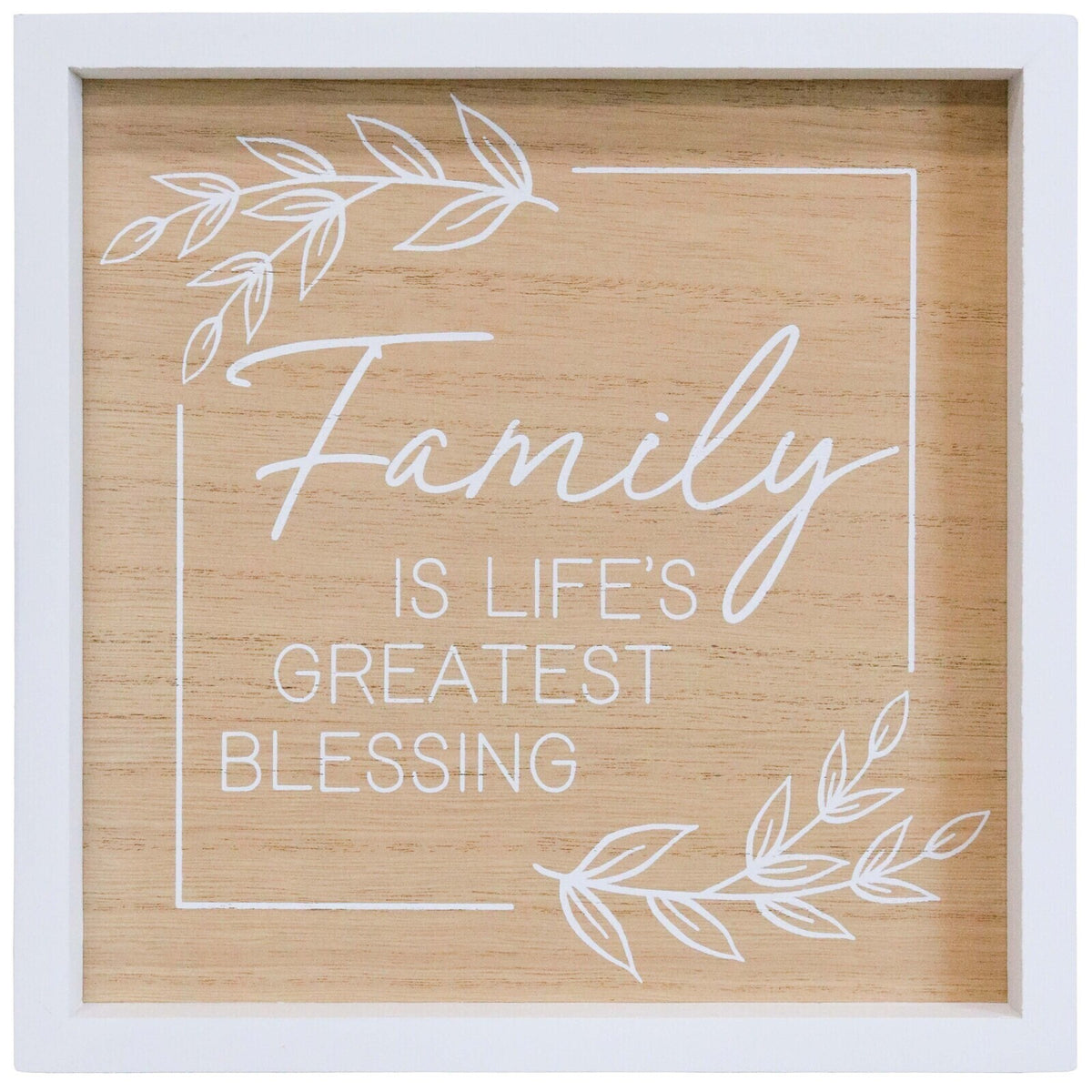 2PK LVD 24cm MDF Family Blessing Sign Wall/Door Hanging Shelf Display