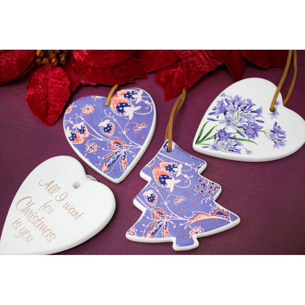 12PK LVD 8x9cm Ceramic Tree Strawberry Home Xmas Decor