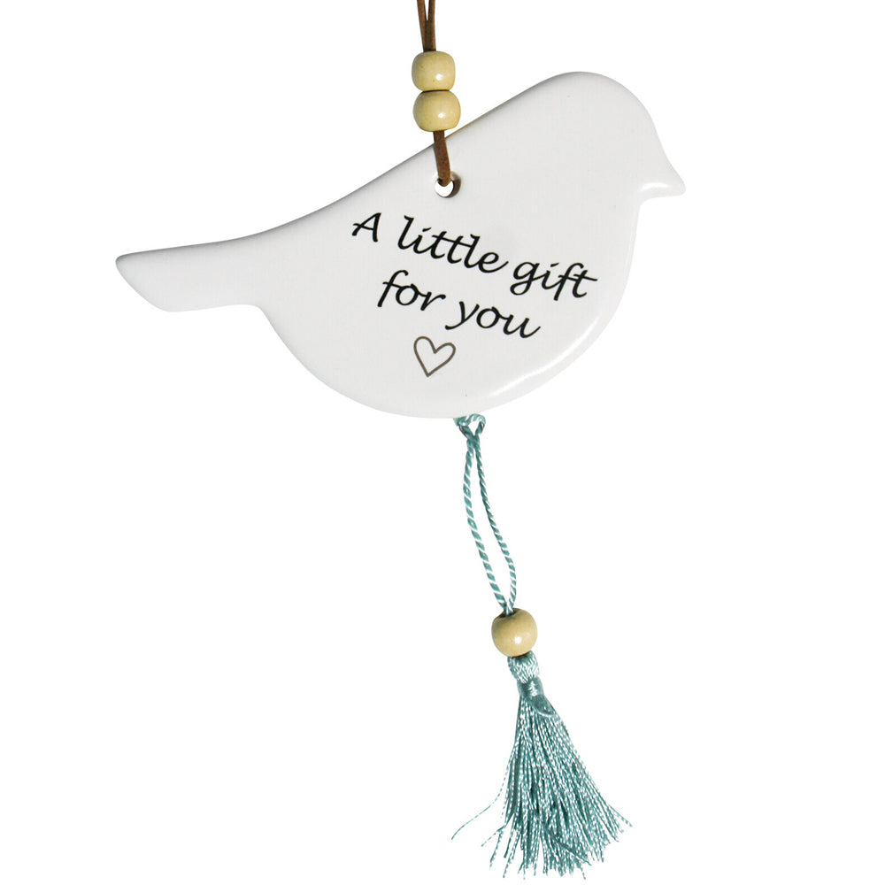 6PK LVD 12x8cm Bird Indigenous Home/Office Hanging Decor - Aqua