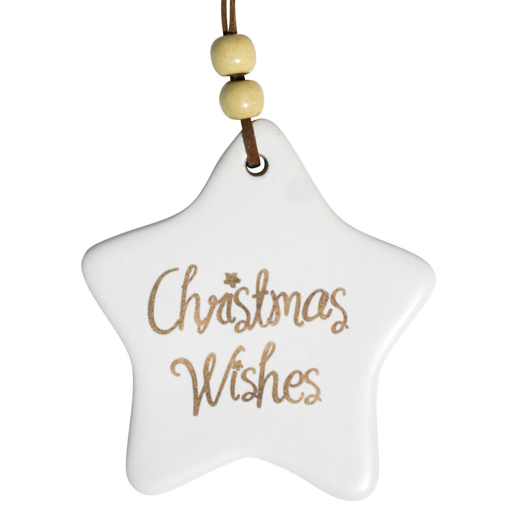12PK LVD 9x9cm Star Indigenous Home Hanging Christmas Decor - Aqua