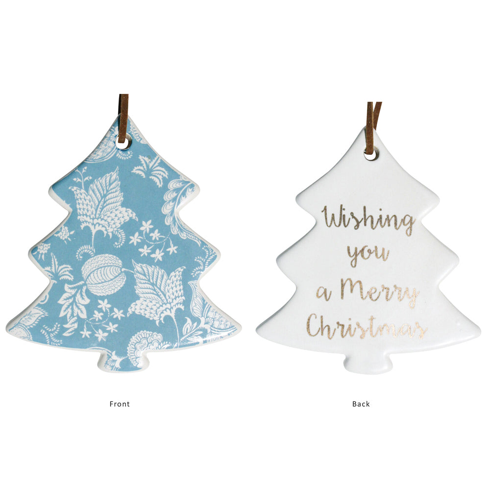 12PK LVD 8x9cm Ceramic Tree Aqua Fantasy Home Hanging Decor