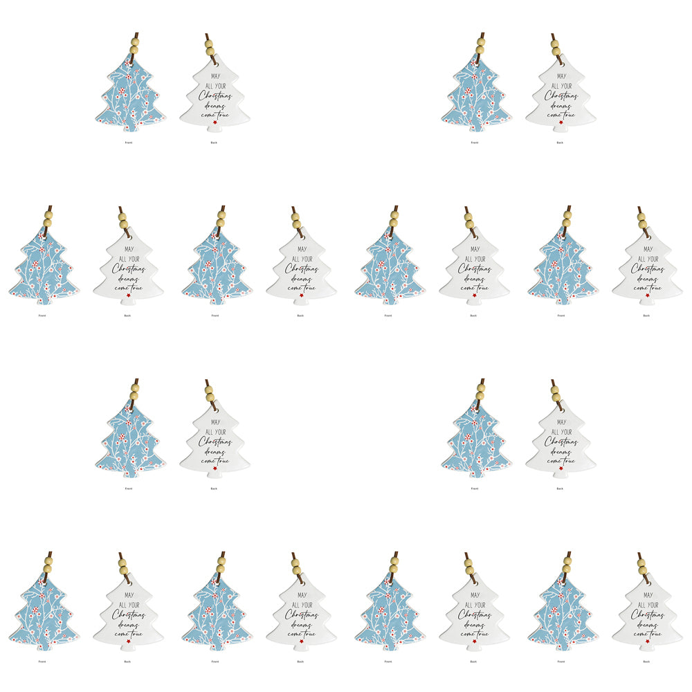 12PK LVD 8x9cm Ceramic Tree Blossom Christmas Dreams Home Decor