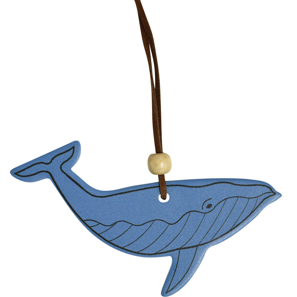 2PK LVD Ceramic Hanging 13cm Gift Tag Whale Hello Ornament - Blue
