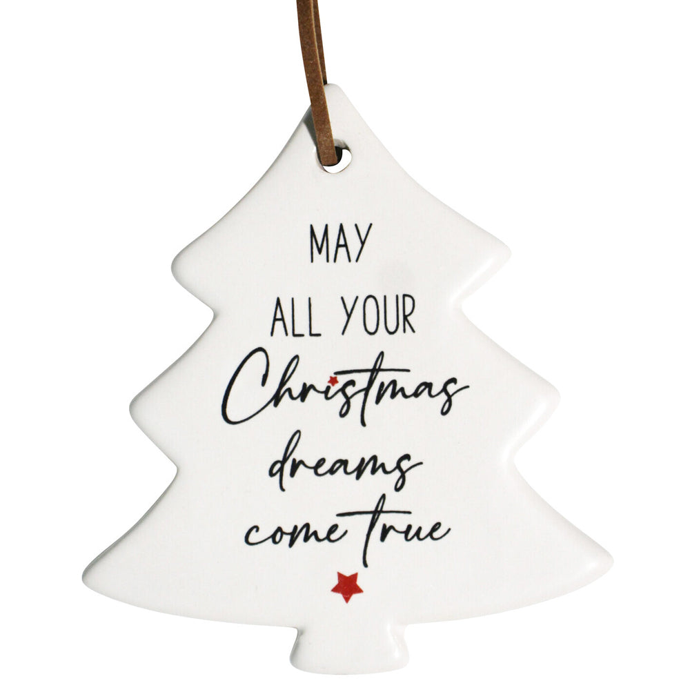 12PK LVD 8x9cm Ceramic Tree Native Home Xmas Hanging Decor