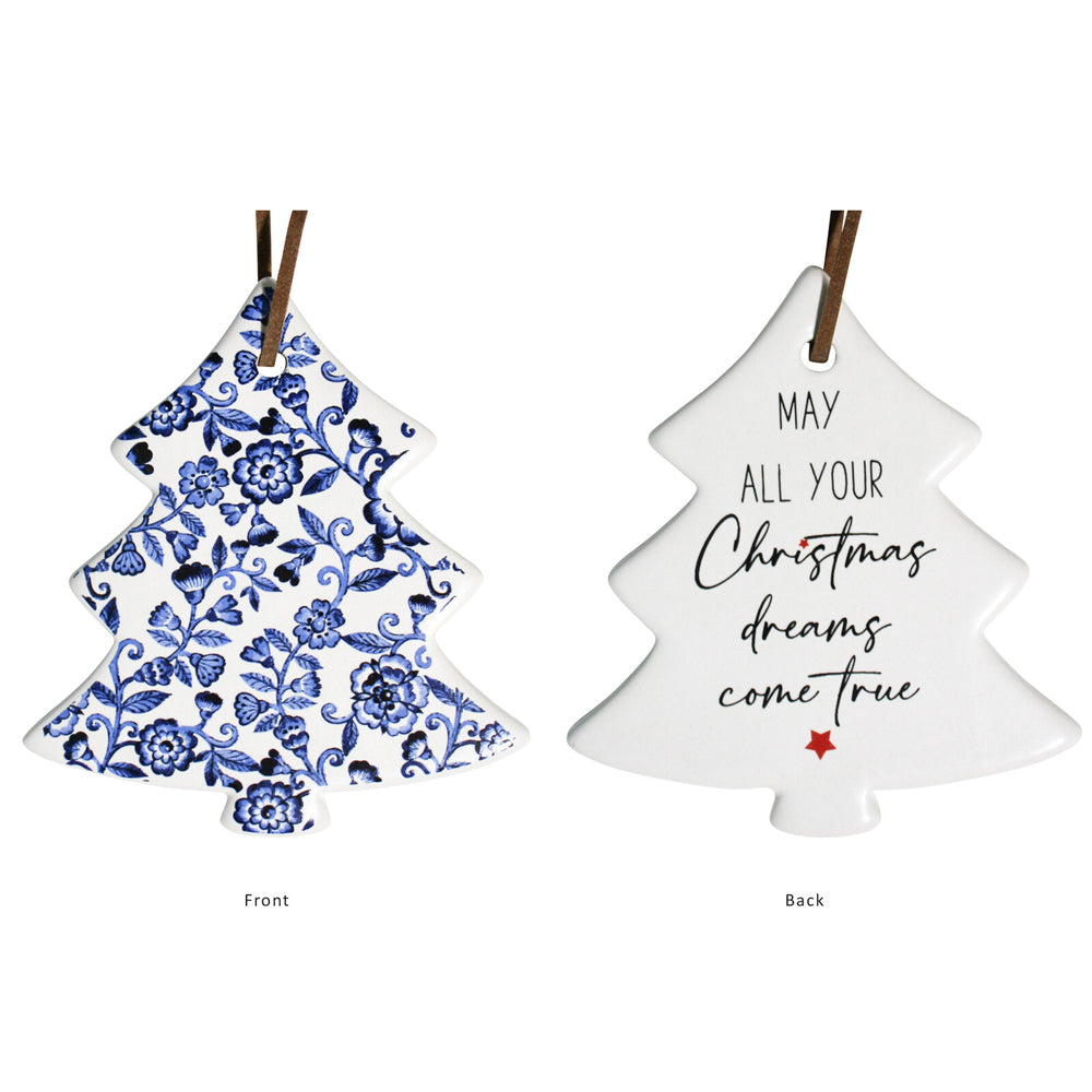 12PK LVD 8x9cm Ceramic Tree Hamptons Home Xmas Decor