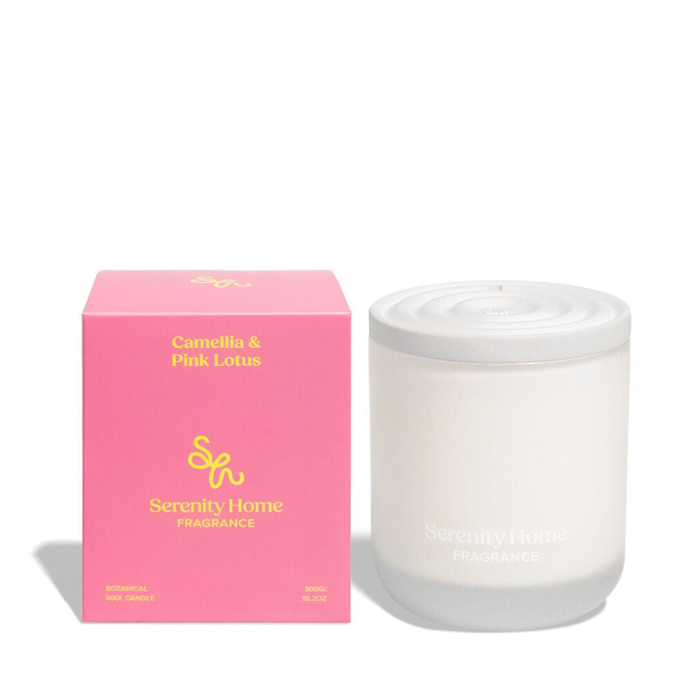 2PK Serenity Camilla and Pink Lotus Scent Home Fragrance Candle Jar 300g