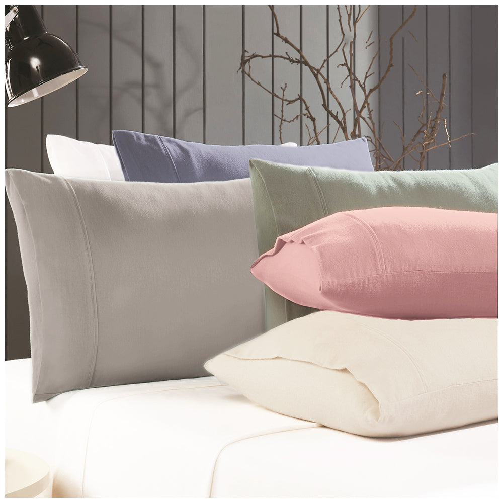 Park Avenue King Single Flannelette Fitted Sheet Set 175GSM Egypt Cotton Ash