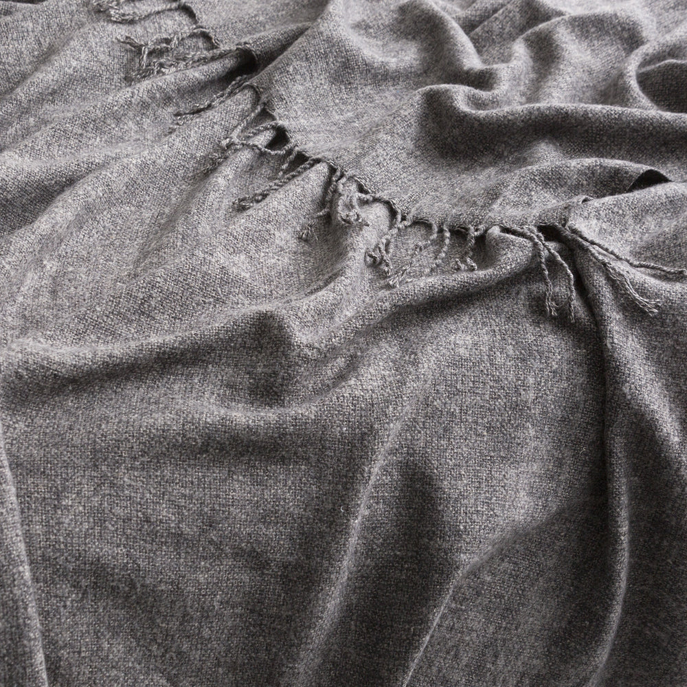 Cloud Linen Lygon Wool Acrylic 127x152cm Throw - Grey
