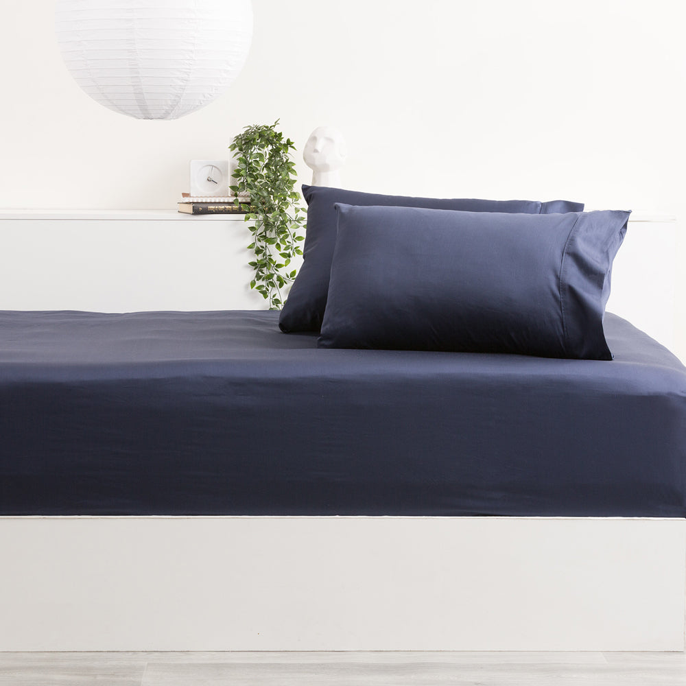 Park Avenue King Single 500TC Bamboo Cotton Sheet w/2x Pillowcases Indigo