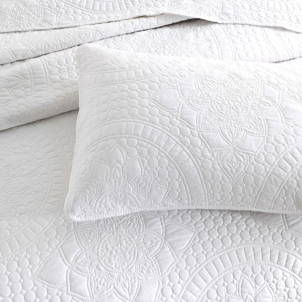 Renee Taylor Asher Jacquard 65x65cm Euro Pillowcase - White
