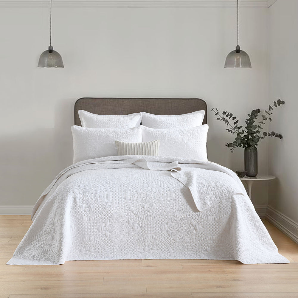 Renee Taylor Asher Jacquard 65x65cm Euro Pillowcase - White