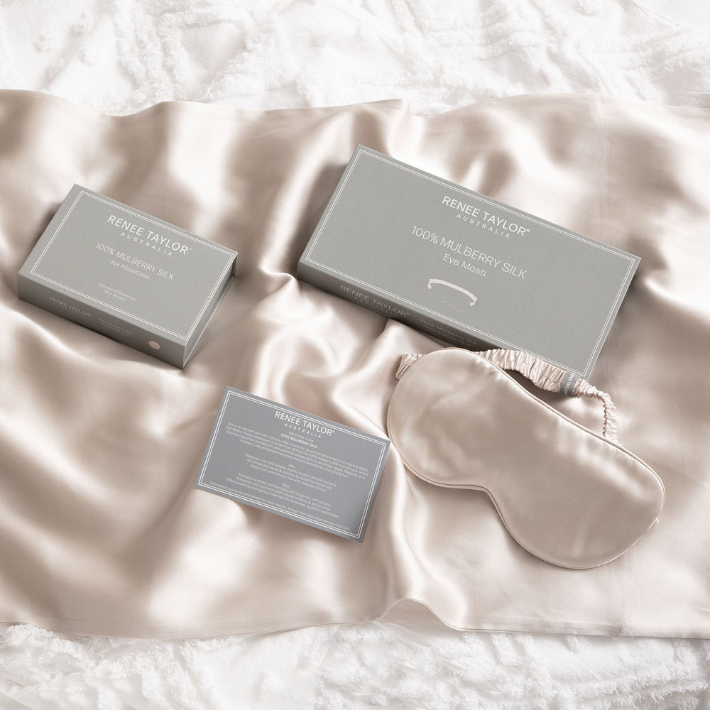 Renee Taylor Mulberry Silk Eye Mask Sleeping Shade - Sand